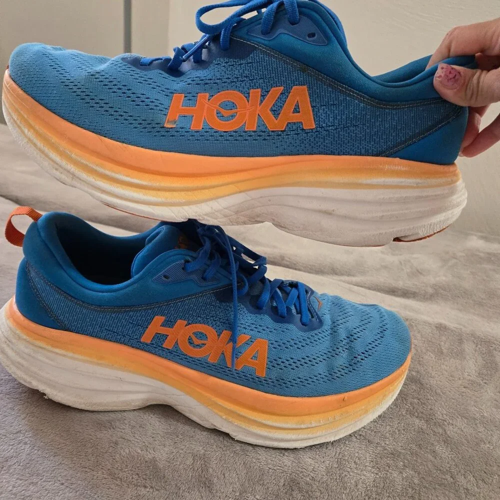Hoka One One Bondi 8 Coastal Sky Vibrant Orange Size 12 - Picture 9 of 11